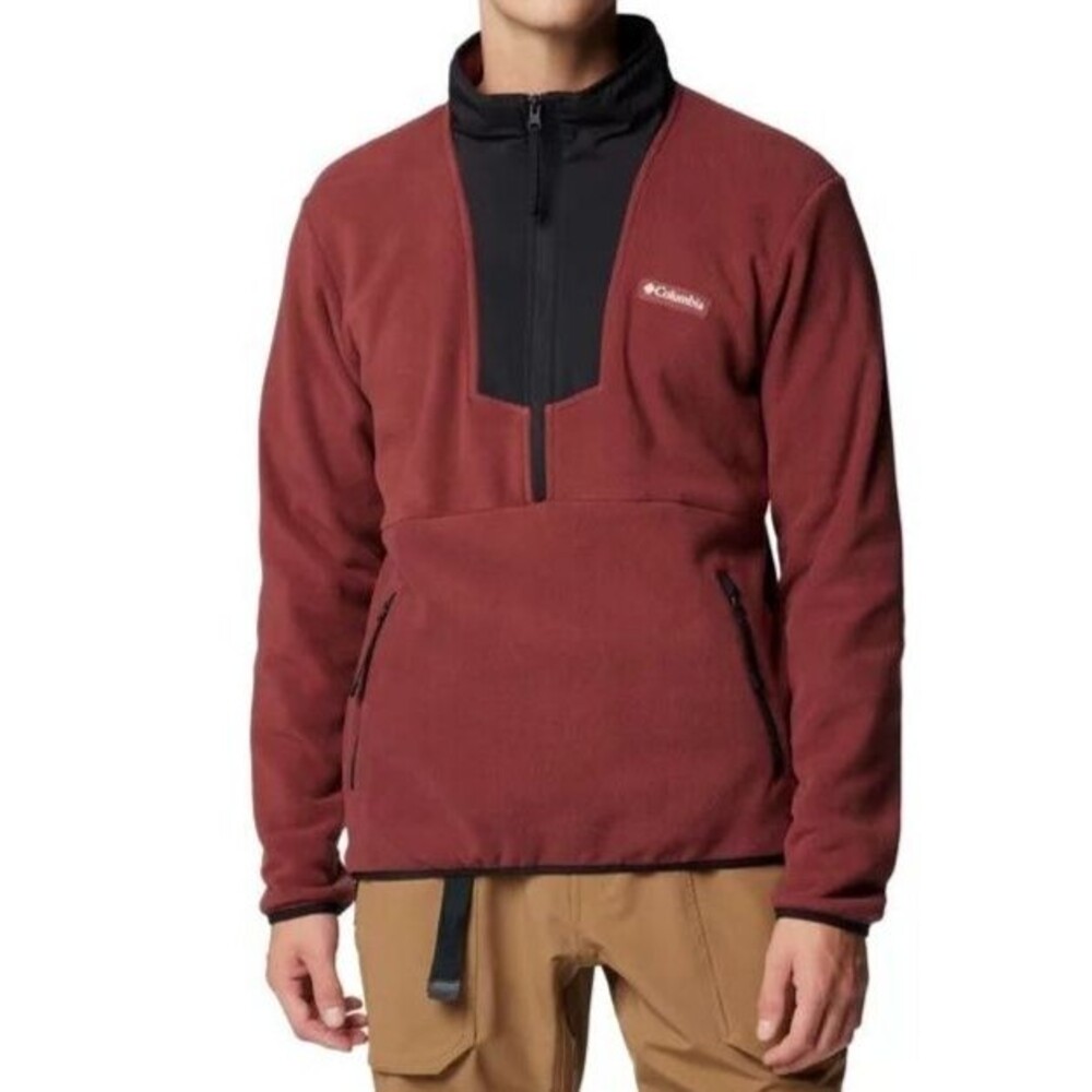 Columbia Sequoia Grove Half Zip Fleece Pullover Mens 2XL Spice/Black Outerwear